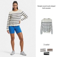 Malaysia Stock: Slouchy Stripe Knit Top - Loose Fit, Versatile Style | mlily.my