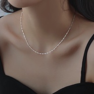 PT950 Platinum Necklace Female 18k White Gold Clavicle Chain Long Short Thin Style Platinum Necklace