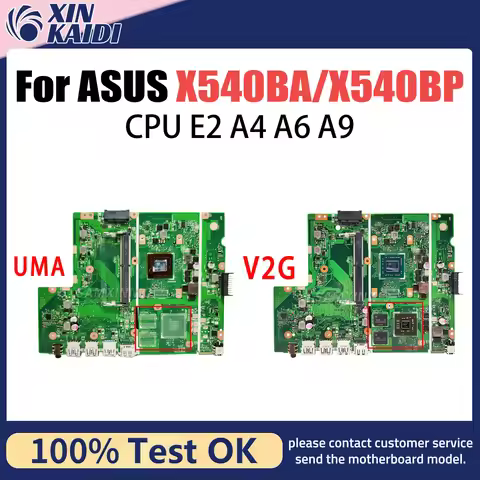 X540BP Notebook Mainboard For ASUS X540B A540 X540BA Laptop Motherboard With AMD A6-9225 A9-9425 CPU