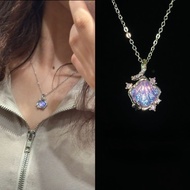Shell pendant necklace purple shell girl personality cute niche design shell necklace