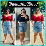 ❣️ ♠ PLUS SIZE BERMUDA TOKONG SHORT FOR BIG WOMAN STYLE TATTERED, RIPPED, STRETCH, GOOD FOR BIG THI