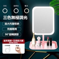 JK KOREA - LED帶燈化妝補光鏡梳妝鏡(加放大鏡)J0801 化妝鏡推薦 LED帶燈 補光設計 放大鏡功能 梳妝鏡 家用化妝鏡 化妝鏡熱銷 美妝神器 化妝鏡批發