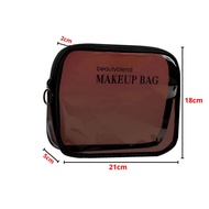 PTT Tas Kosmetik Transparant Pouch Travel Make Up Bag Organizer Kotak Penyimpanan Skincare Bahan Mik
