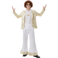 M-xl 70s Retro Male Disco Stage Costume Disco Costume Halloween Carnival Hot Dance Costume