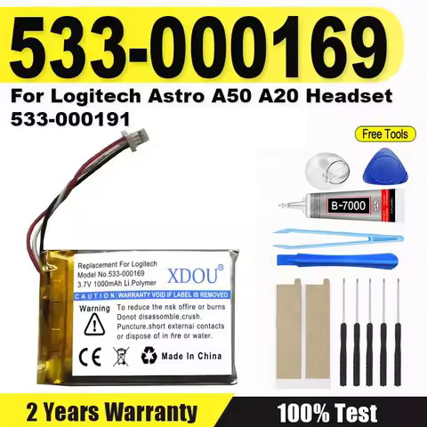 Brand-New 1000mAh Replaces 533-000191=533-000169 Battery For Logitech Astro A50 A20 Headset Batterie