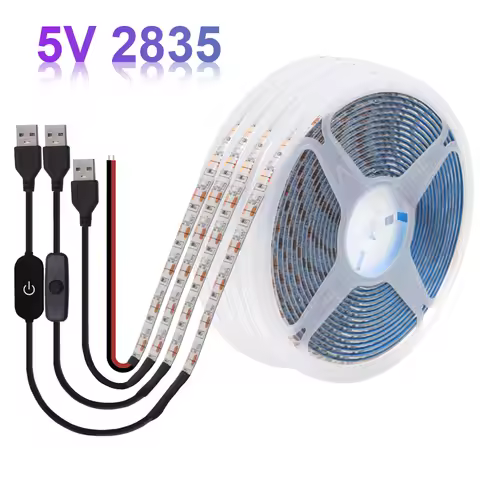 5V USB LED Strip Light Battery Power SMD 2835 3528 60LED 0.5m 1m 2m 5m Cold White Warm Blue Ribbon C