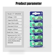 5PCS Sony 371 SR920SW AG6 LR920 370A LR69 SR920 SR69 1.55V 45mAh Silver Oxide Calculator Watch Batte