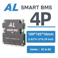 AL-AB8S4P Smart BMS 3-8S 40A APP Bluetooth Active Balance LiFePO4 Li-ion UART CAN RS485 EBike Solar 