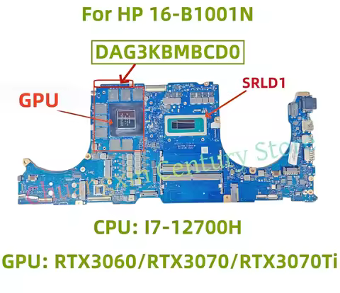 DAG3KBMBCD0 motherboard is suitable for HP 16-B1001N laptops with CPU: I7-12700H GPU: RTX3060/RTX307