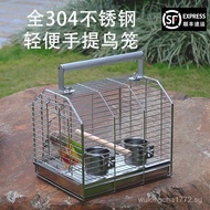 304Stainless Steel Bird Cage Outdoor Cage Portable Lovebird Cockatiel Special Small Sun Portable Han