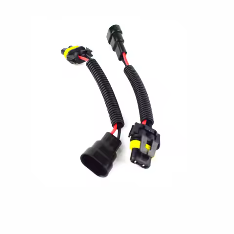 2Pcs H11 Male To HB3 9005 HB4 9006 Female Plug Connector Wiring Harness Car Headlight Fog Light Sock