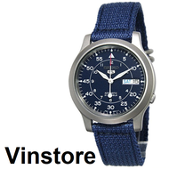 [Vinstore] Seiko 5 SNK807K2 Military Automatic Blue Nylon Strap Blue Dial Analog Men Watch SNK807K SNK807