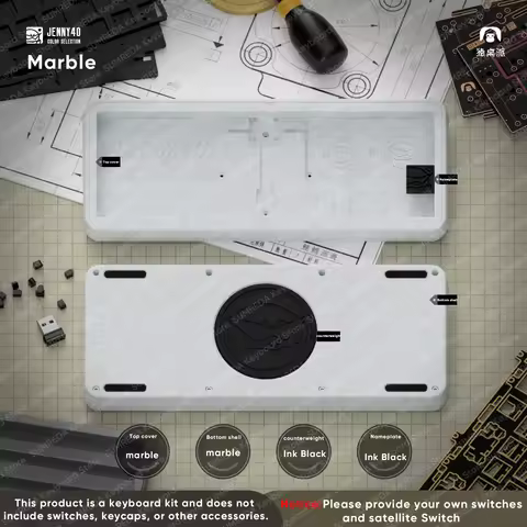 Jenny40 Wireless Mechanical Keyboard Kit 40% Layout Mini Keboard 2000mAh Bluetooth 2.4G Wired Gasket