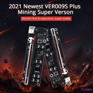 Pcie Riser Ver009s Plus Version LED Gpu Card Extender Mining Rig Graphic Card Adapter 1X to 16X Riser huiteni