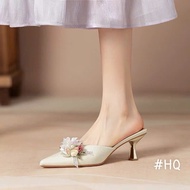Beautiful silk floral loafers from Guangzhou with beautiful 6 inch heels