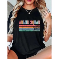 [Admin Squad Graphic Tee] Admin Squad Graphic Tee- Stylish Assistant Principal Crew-Shirt with Bold