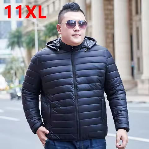 Men's padded jacket winter padded jacket plus size men's jacket loose coat 8XL 10XL 9XL Removable ha