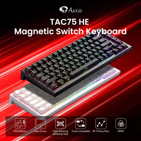 Akko TAC75 HE Mechanical Keyboard 75% Magnetic Switch Rapid Trigger 0.005mm ARGB 8K Polling Rate Wir
