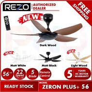 【Free Shipping】Rezo ZERON PLUS + 56 22 Speed | 5 Blade 56'' / 42'' Inch DC Motor Remote Control Ceiling Fan 56/5B 42/5B
