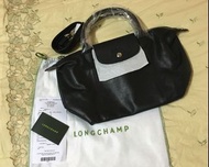 全新Longchamp黑色小羊皮 s號