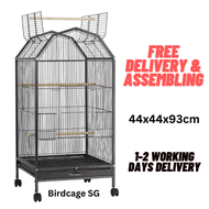 LZD Bird Cage Assembled Parrot Cage with Trolley Big Cage and Top Stand for Small to Medium Bird &amp; Parrot (Local Set)