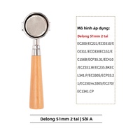 51mm Không Đáy Portafilter Cho Máy Pha Cà Phê Delonghi EC680 EC310 Máy Pha Cà Phê Espresso Kim Loại