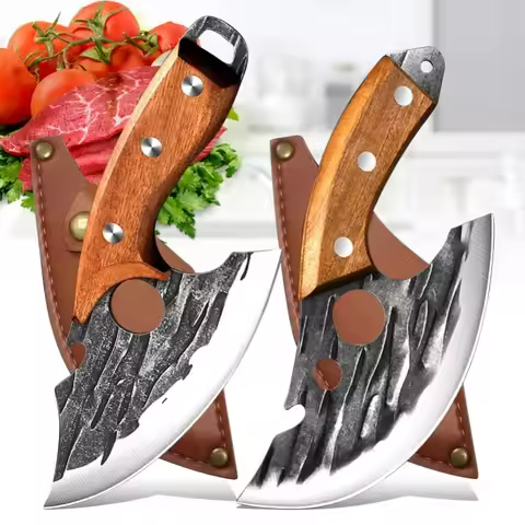 Barbecue Knife Forged Butcher Knife Chef Slicing Meat Fruit Fish Kitchen Knive Boning Knife with Bot