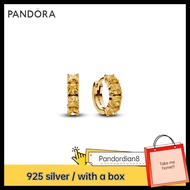 The latest style100% S925 Sterling Silver (with box)Yellow Hoop Earrings 263851C02