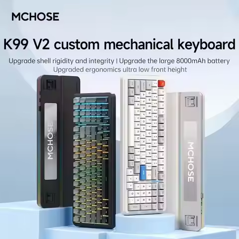 Mchose K99 V2 Three Mode Wireless Mechanical Keyboard E-sport Gaming Office Rgb Light Gasket Structu