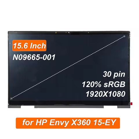 N09665-001 FHD LCD 15.6" Laptop Touch Screen Display Assembly Replacement for HP Envy x360 15-ey0013