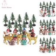 Simulation Christmas Dwarf Model Action Figures White Tailed Deer Christmas Tree Miniacture Ornament Toys For Desktop Decoration