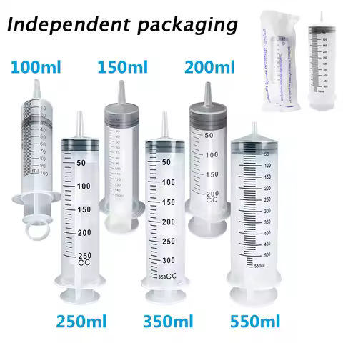 Large Capacity Syringes100ml/150ml/200ml/250ml/350ml/550ml With 30 100cm Hose Plastic injector Pump 