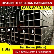Besi Hollow Hitam SNI 50x100x2.20mm Hollo Hitam Besi 5x10 Tebal 2,2mm Panjang 6 Meter