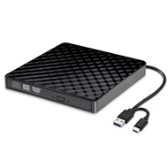 USB 3.0 ประเภท C 2 in 1 Ultra-thin ภายนอก RW CD Burner DVD ไดรฟ์ออปติคอลเครื่องเล่นแบบพกพา CD-RW DVD
