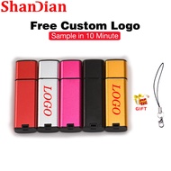 SHANDIAN (1PCS Free Logo) USB 2.0 Flash Drive 128GB Key Chain Gift Pen Drive 64GB Mini Pendrive 32GB Laser Engraving Flashdrive 16GB Wholesale Thumbdrive 8GB Memory Stick 4GB