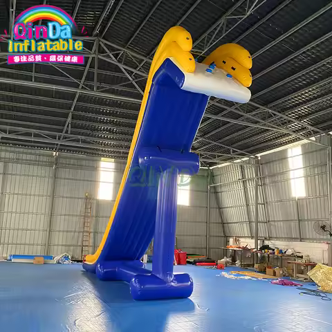 Factory 0.9Mm Inflatable Floating Water Slide For Barge Inflatable Yacht Slide