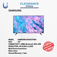 【CLEARANCE SET】SAMSUNG 43 INCH 4K SMART TV CRYSTAL UHD LED TV - UA43CU7000