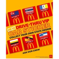 McDonald's McDonalds Mcd Mekdi Limited Edition Drive-Thru VIP Offer Car Sticker Selangor Wilayah Mal