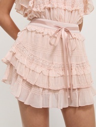 [Pomelo] กระโปรงระบายผูกโบว์ / Ruffled Bow Tie Skirt