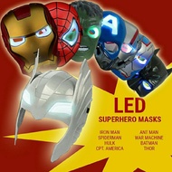 Superhero LED Kids Optimus Prime Mask Spiderman Iron Man Hulk 【Topeng Avengers LED】