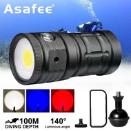 Asafee D10 18000LM Diving Flashligh Professional Super bright Photography Light 100M Waterproof COB 