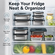316 Stainless Steel Airtight Container / Refrigerator Food Storage Antibacterial Sealed Takeaway Foo