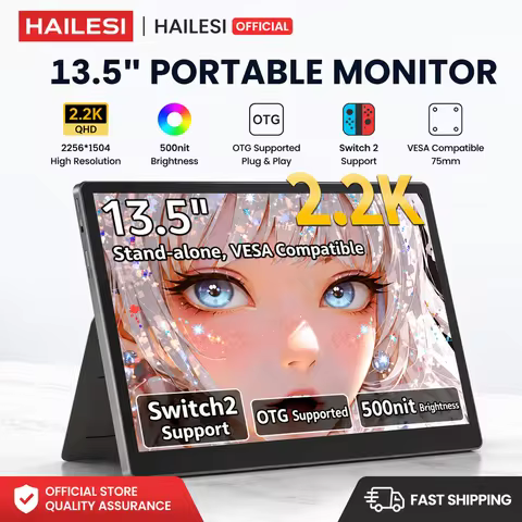 HAILESI S135 Portable Monitor for Switch/Switch 2 Laptop 13.5inch 2.2K 2256x1504P Travel Mini Monito