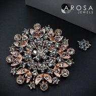 AROSA JEWELS Classic Series 2-in-1 set brooch pin kerongsang D9-05 (7.3cm x 7.3cm)