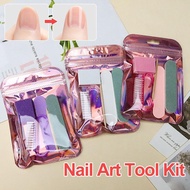 2-in-1 Separator Nail Art And Artificial Nail Tool Sponge File File Cuticle Fork Acrylic Kit O5d1