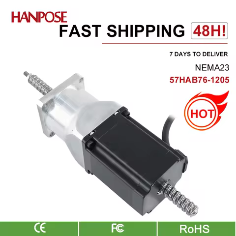 57 Ball Stepper Motor 57HAB56-SFU1205 126N.CM 2.8A 300-500mm NEMA23 Through Ball Screw Step Motor fo