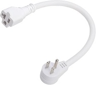 Right Angle (Down Angle) 15 Amp to 20 Plug Adapter Cable UL Listed 14AWG (1Foot) NEMA 5-15P to 5-15/