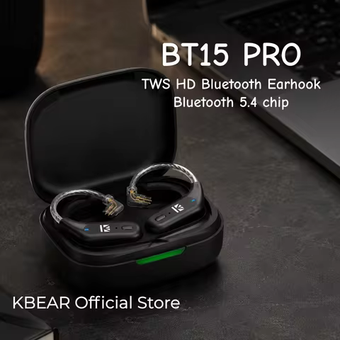 KBEAR BT15Pro HD Bluetooth EarHook TWS QDC 2pinC Headset Cable HIFI Wireless Upgrade Cable With Char