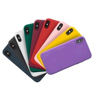 Soft Case Silikon Warna Polos Untuk Iphone 5 5S Se 6 6S 7 8 Plus X Xs