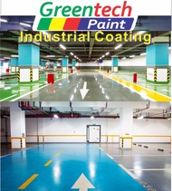 1L ( GREENTECH EPOXY ) FLOOR PAINT HEAVY DUTY &amp; WATERPROOF COATING [Hardener Included] COLY Tiles Floor Paint greentech